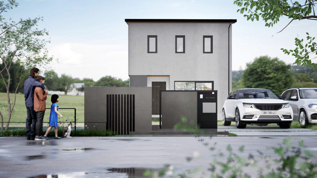 狭小地に建つ、吹抜けのあるパッシブハウス。